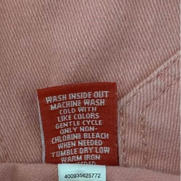 Elle Paris Peach Coral Embroidered Denim Jeans Size 4 - Picture 9 of 10